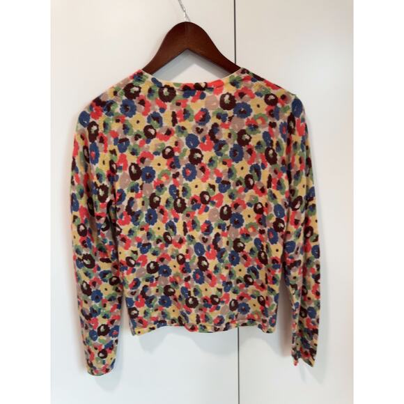 Vintage y2k Cardigan Sweater Size M Slim Fit Wool Light Weight Multi Color - Picture 4 of 8